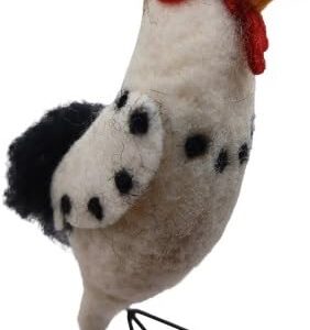 OnHoliday Felt Tall White and Black Chicken Hanging Christmas Tree Ornament