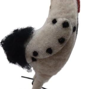 OnHoliday Felt Tall White and Black Chicken Hanging Christmas Tree Ornament