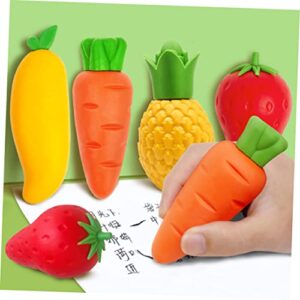 BESTOYARD 3Pcs Fruit Eraser Fake Fruit Miniature Pencil Rubber Eraser Pumpkin erasers Mini Kids exam Eraser Kids Party Favor Compact erasers Kids Pencil Eraser Cartoon TPE Student Paint