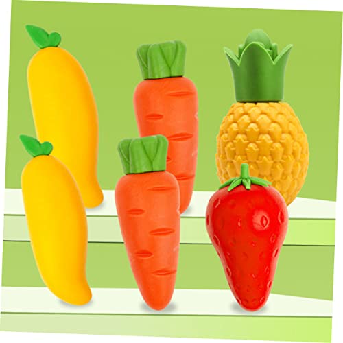 BESTOYARD 3Pcs Fruit Eraser Fake Fruit Miniature Pencil Rubber Eraser Pumpkin erasers Mini Kids exam Eraser Kids Party Favor Compact erasers Kids Pencil Eraser Cartoon TPE Student Paint