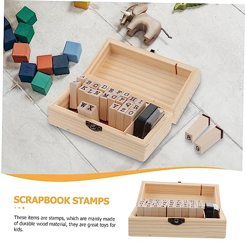 Letter Flash Cards 1 Set Hand Stamp Scrapbook for Stamps Wooden Stamps for Wood DIY Letter Flash Cards Craft Sets Stamps Set Hand Account Stamp Stamper Seals Small Card Kits