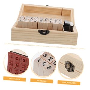 Letter Flash Cards 1 Set Hand Stamp Scrapbook for Stamps Wooden Stamps for Wood DIY Letter Flash Cards Craft Sets Stamps Set Hand Account Stamp Stamper Seals Small Card Kits