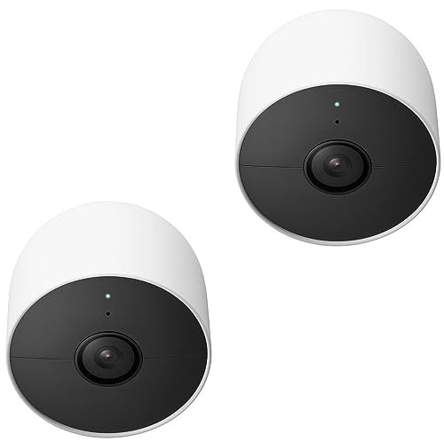 Google Nest Cam Outdoor or Indoor, Battery Wireless Camera - 2nd Gen (Two Cameras - Wire Free)