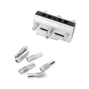 0.39~2.17in Wood Size Self Centering Doweling Jig Kit Aluminum Alloy Metric Imperial Scale for Drilling Holes