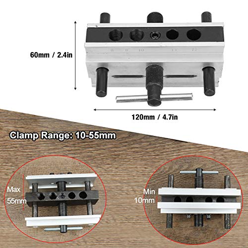 0.39~2.17in Wood Size Self Centering Doweling Jig Kit Aluminum Alloy Metric Imperial Scale for Drilling Holes