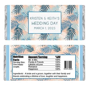 personalized candy wrappers for chocolate, tropical pattern party favors for any occasion, pack of 20 custom hershey bar labels