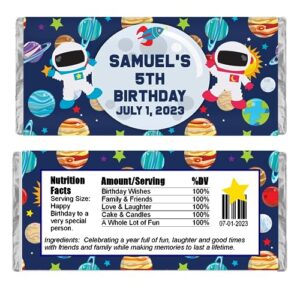 out of this world, personalized candy wrappers for chocolate, space party favors, pack of 20 custom hershey bar labels