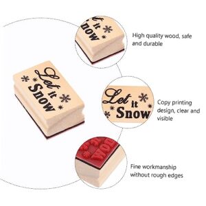 TEHAUX Kids Toys 2pcs Christmas Playset Scrapbook Stampers Greeting Card Stamps Diary Stamp Kit DIY Wooden Stamps Planner Stamper Stamper Seal Seal Kid Toys