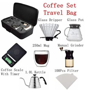 Travel Hand Coffee Pot Set Hand Coffee Gift Box Grinder Electronic Scale Stainless Steel Hand Pot American coffee
