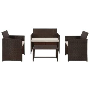camerina 4 piece patio with cushions patio furniture sets outdoor sectional furniture conversation sets patio furniture set rattan brown