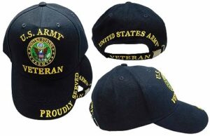 n/a.1 ant enterprises u.s. army veteran proudly served black adjustable embroidered cap hat licensed