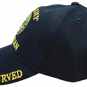 N/A.1 Ant Enterprises U.S. Army Veteran Proudly Served Black Adjustable Embroidered Cap Hat Licensed