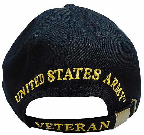 N/A.1 Ant Enterprises U.S. Army Veteran Proudly Served Black Adjustable Embroidered Cap Hat Licensed