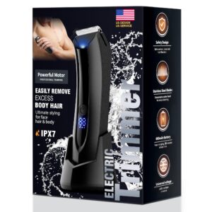 2023 electric groin hair trimmer, ball trimmer for men nose hair trimmer, replaceable ceramic blade heads, usb recharge dock & nose hair trimmer, waterproof wet & dry shaving male hygiene razor