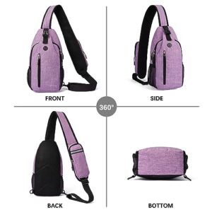 BOSTANTEN Sling Bag, Crossbody Backpack RFID Shoulder Chest Bag for Men Women Travel Hiking Casual Daypack, Purple