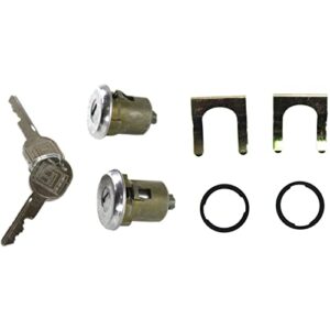 DL7, D569A,9601865 Set of 2 Door Lock Cylinders Front Replacement for 76 K5 Blazer Base Front Door