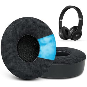 gvoears ear pads replacement for beats solo 2 solo 3 - cooling gel earpad cushions for solo 2/3 wired wireless headphones covers with noise isolation memory foam (black)