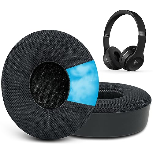 GVOEARS Ear Pads Replacement for Beats Solo 2 Solo 3 - Cooling Gel Earpad Cushions for Solo 2/3 Wired Wireless Headphones Covers with Noise Isolation Memory Foam (Black)