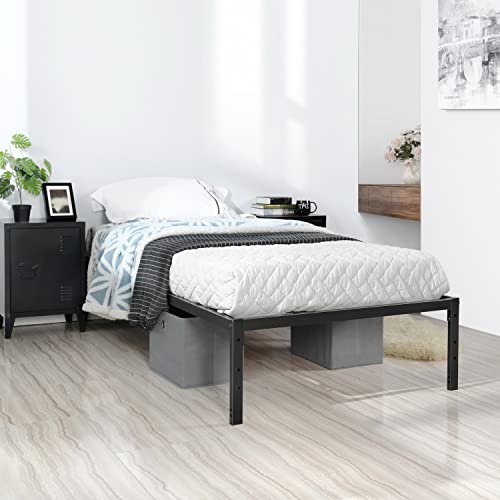 Tidyard Metal Bed Frame Twin Size Single Platform Mattress Base,Metal Tube(twinsize, Black) No Box Spring Needed for Bedroom Dorm Guest Room Home Furniture