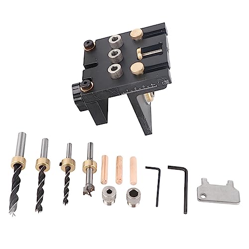 KRODANS 3 in 1 Woodworking Drilling Locator Hole Puncher Doweling Jig Drilling Guide Kit Adjustable Woodworking Drilling Locator Puncher Tools