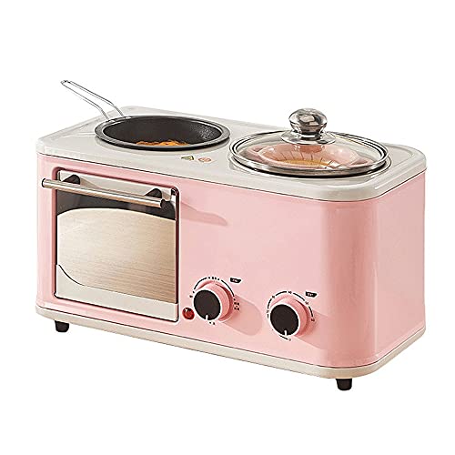 CZDYUF 3 in 1 Electric Home Breakfast Machine Mini Bread Toaster Oven Omelette Frying Pan Hot Pot Food Steam Boiler