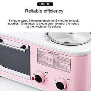 CZDYUF 3 in 1 Electric Home Breakfast Machine Mini Bread Toaster Oven Omelette Frying Pan Hot Pot Food Steam Boiler