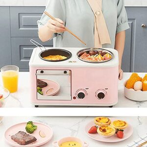 CZDYUF 3 in 1 Electric Home Breakfast Machine Mini Bread Toaster Oven Omelette Frying Pan Hot Pot Food Steam Boiler