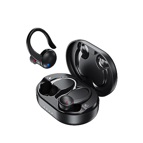 Wiykasenbos Open Ear Headphones Open Ear Earbuds air Conduction Headphones Noise Cancelling Headphones with Microphone IPX5 Waterproof Headphones for Sport with Charging case