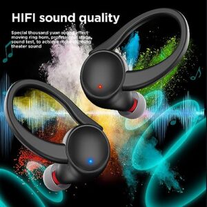 Wiykasenbos Open Ear Headphones Open Ear Earbuds air Conduction Headphones Noise Cancelling Headphones with Microphone IPX5 Waterproof Headphones for Sport with Charging case