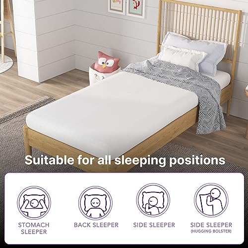 NapQueen 5 Inch, Twin Mattress, Memory Foam White Mattress - Medium Feel - CertiPUR-US Certified - Twin Bed Mattress in a Box, Breathable & Washable Soft Fabric Cover