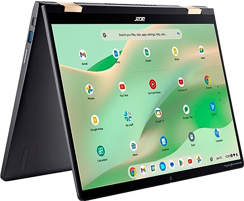 Acer Chromebook Spin 714 2-in-1 Laptop 14in FHD+ IPS Touchscreen 13th Generation Intel 10-core i5-1335U Beats i7-1255U 8GB RAM 256GB SSD Backlit USB-C Thunderbolt Sleeve ChromeOS Silver + HDMI Cable