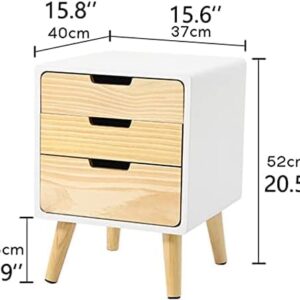 Nightstands Nightstand Modern Wooden Bedside Table 3 Storage Drawer End Table Nordic Bedside Dresse Simple 40x37x52 Cm Bedside Cabinet Well Made