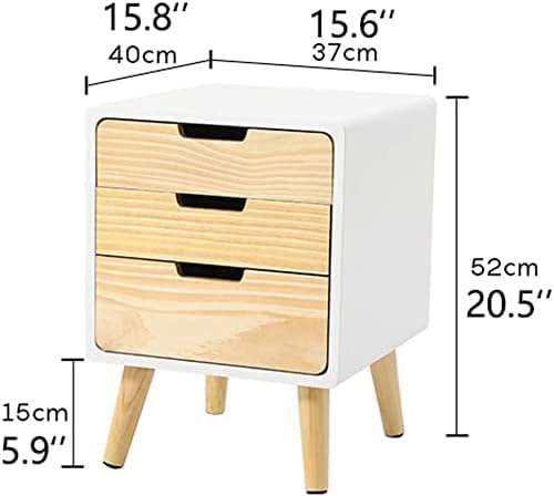 Nightstands Nightstand Modern Wooden Bedside Table 3 Storage Drawer End Table Nordic Bedside Dresse Simple 40x37x52 Cm Bedside Cabinet Well Made