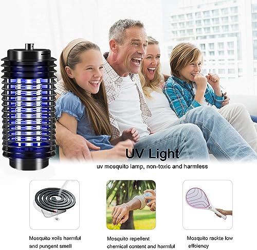 Bug Zapper, Electric Mosquito & Fly Zappers/Killer - Insect Attractant Trap Powerful Bug Zapper Light, Hangable Mosquito Lamp for Home, Indoor, Outdoor, Patio (Black)