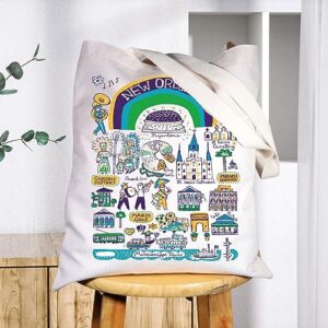 BWWKTOP New Orleans Louisiana Tote Bag New Orleans Trip Gifts New Orleans Grocery Bag New Orleans Souvenirs Gift (New Orleans)