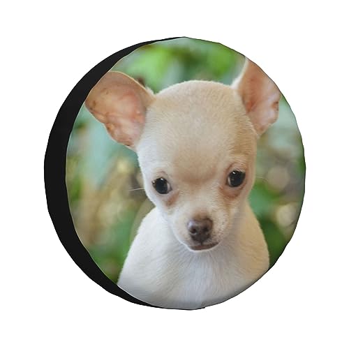 Chihuahua Dog Print Spare Tire Cover Funny Wheel Covers Waterproof Dust-Proof Wheel Protectors Fit for Trailer SUV Truck Camper 15 Inch