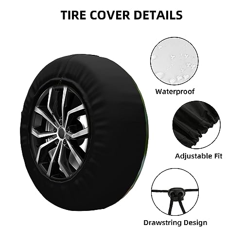 Chihuahua Dog Print Spare Tire Cover Funny Wheel Covers Waterproof Dust-Proof Wheel Protectors Fit for Trailer SUV Truck Camper 15 Inch