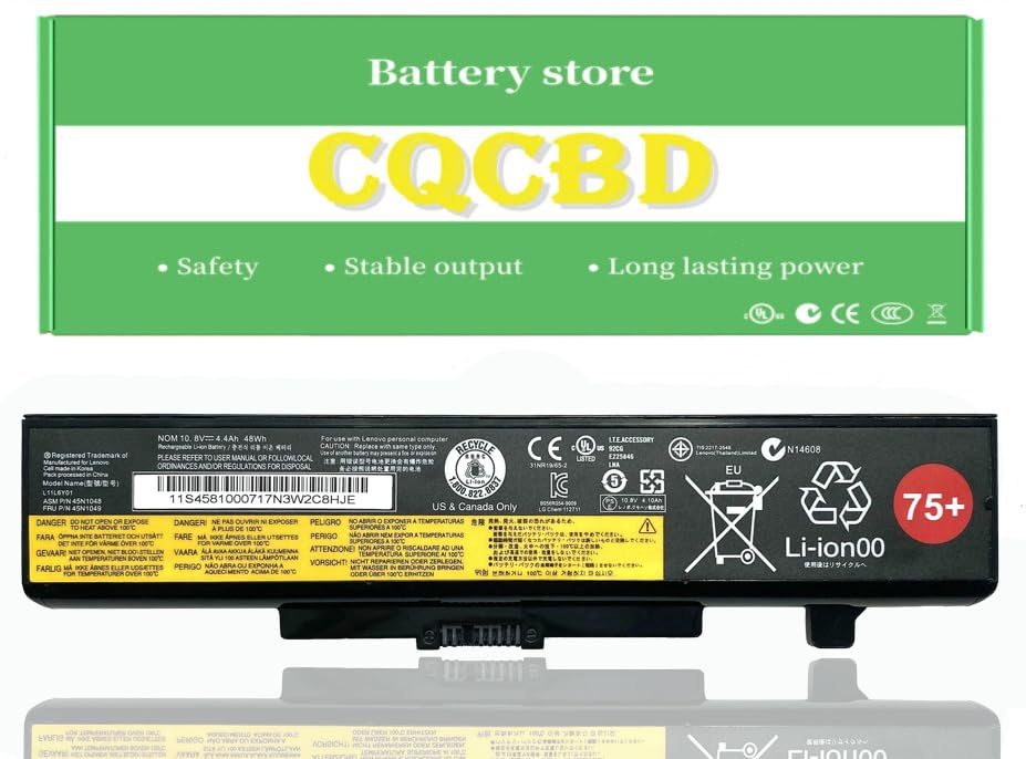 CQCBD 75+ Laptop Battery for Lenovo ThinkPad E430 E431 E435 E440 E445 E531 E535 E545 B590 E530 E540 Y480 Y580 G480 G490 45N1048 45N1049 45N1043 45N1042 0A36311 L11L6Y01 L11L6F01 L11L6R01