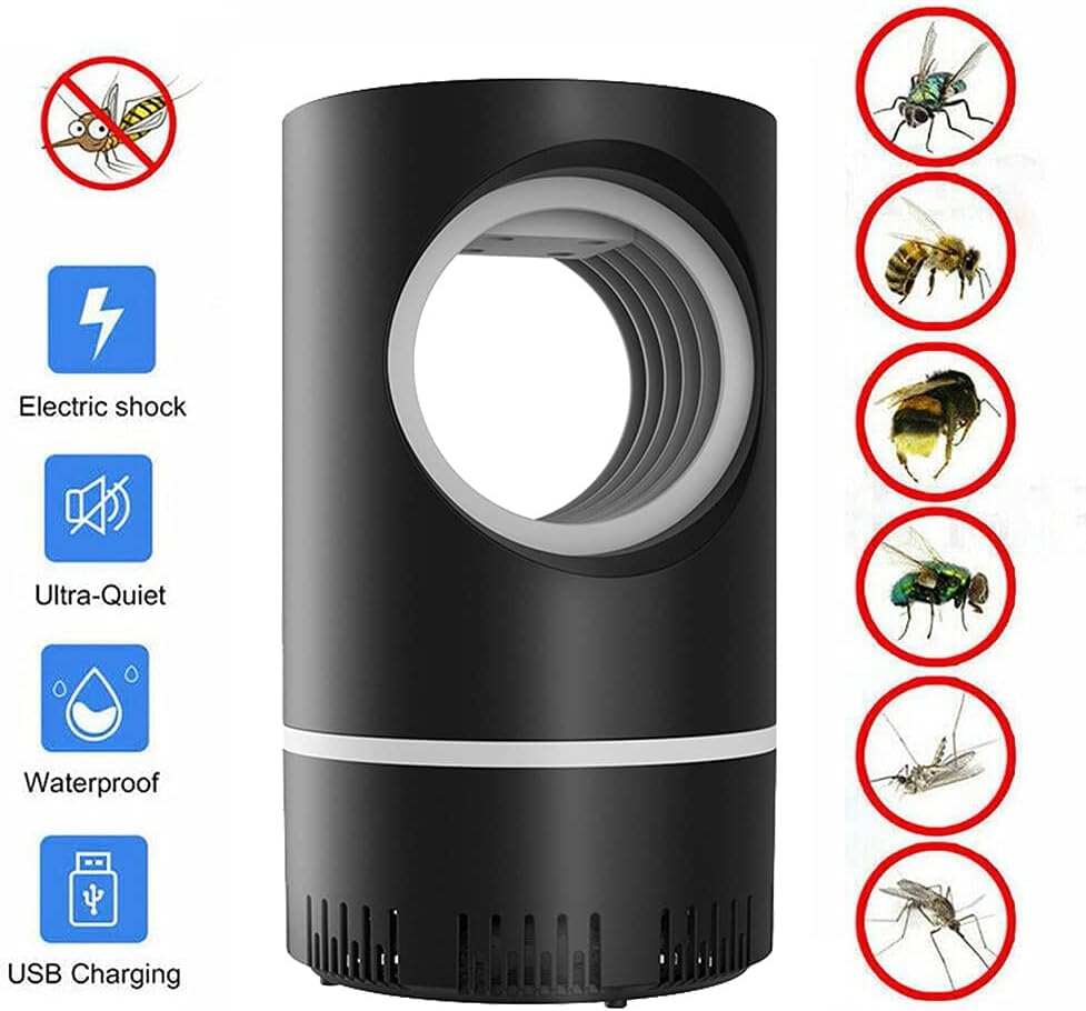 Nincrane Zapper, Electric Mosquito & Fly Zappers/Killer - Insect Attractant Trap Powerful Bug Zapper Light, Hangable Mosquito Lamp for Home, Indoor, Outdoor, Patio (Black)