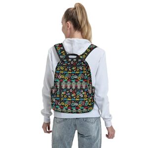 JZDACH For Flowers Mexican Sugar Skull backpack book bags for college lightweight laptop backpacks for Men Women