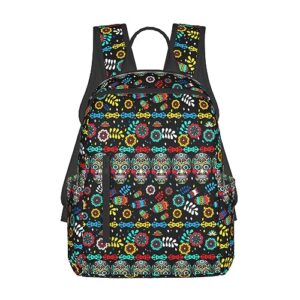 jzdach for flowers mexican sugar skull backpack book bags for college lightweight laptop backpacks for men women