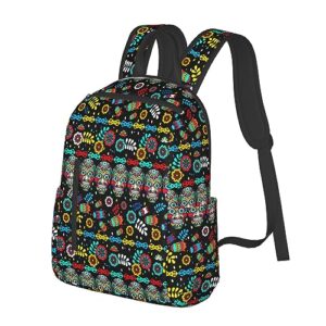 JZDACH For Flowers Mexican Sugar Skull backpack book bags for college lightweight laptop backpacks for Men Women