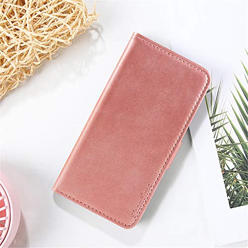 Shantime for Oppo Realme GT Neo 6 Case, Leather Wallet Case with Cash & Card Slots Soft TPU Back Cover Magnet Flip Case for Oppo Realme GT5 5G (6.74”) Rosegold