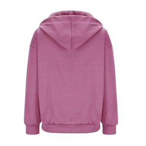 Women Sweatshirt Pullover Hoodies Womens Casual Solid Long Sleeve Zipper Hooded Coat Pocket Sweatshirt Tops Women S Hoodie Sweatshirt Hot Pink