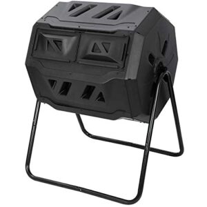 Compost Bin Large Composting Tumbler 43 Gallon Dual Rotating Outdoor Garden