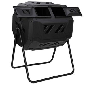 Compost Bin Large Composting Tumbler 43 Gallon Dual Rotating Outdoor Garden