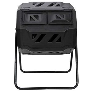 Compost Bin Large Composting Tumbler 43 Gallon Dual Rotating Outdoor Garden