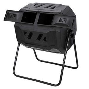 Compost Bin Large Composting Tumbler 43 Gallon Dual Rotating Outdoor Garden