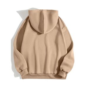 Women Sweatshirt Pullover Hoodies Ladies Women's Letter Graphic Hooded Print Round Neck Long Sleeve Sweatshirt Tops Women Zipper Hoodie Khaki