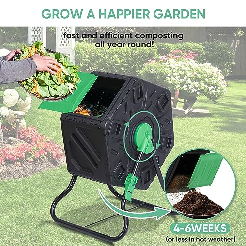 18.5 Gal Compost Bin Garden Composting Sturdy Compost Bins Tumbler Garden Yard